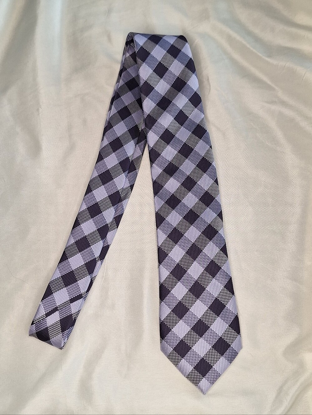Vintage Bill Robinson Old Money Gingham Plaid Checkered Necktie
